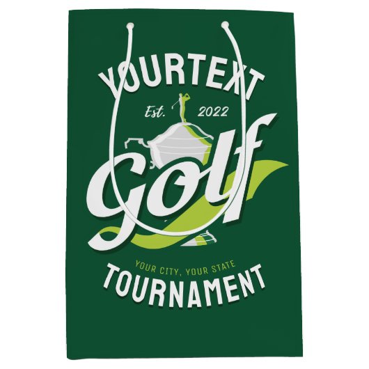 プロゴルファー NAME ゴルフトロフィー トーナメント ゴルフ ミディアムペーパーバッグ (正面)