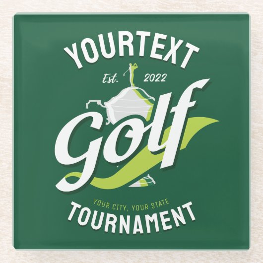 プロゴルファーNAMEゴルフトロフィー大会ゴルフ ガラスコースター (正面)