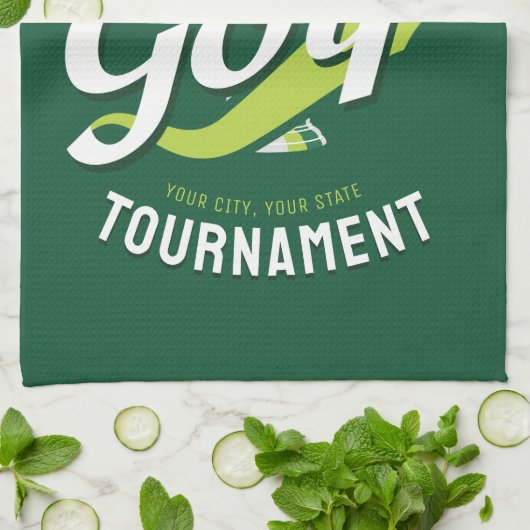 プロゴルファーNAMEゴルフトロフィー大会ゴルフ キッチンタオル (折り畳み)