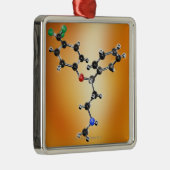 プロザック。 抗鬱剤の分子モデル メタルオーナメント (右)