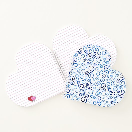 プロシお洒落アンブルー水彩曲線ノートブック ノートブック (内部)