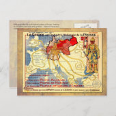 プロシアのヴィンテージWWIの地図ポスター ポストカード (正面/裏面)