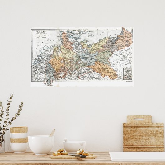 プロシアの地図 ポスター (キッチン)