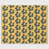 プロシアンブルーオンイエローハイビスカス ラッピングペーパー (フラット)
