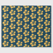 プロシアンブルーハイビスカスの黄色 ラッピングペーパー (フラット)