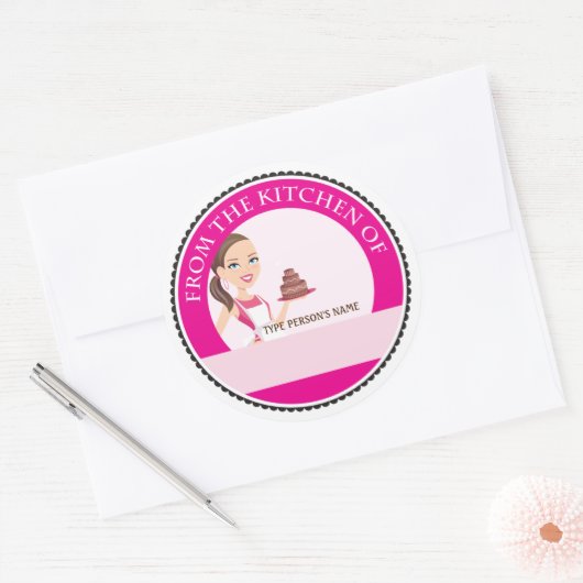 プロシェフケーキデコーカスタムラーベーキング用ラベル ラウンドシール (封筒)