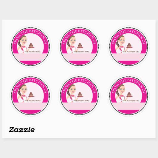 プロシェフケーキデコーカスタムラーベーキング用ラベル ラウンドシール (シート)