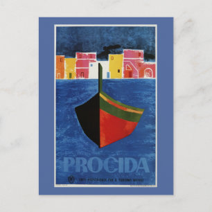 プロシダナポリItaly retro vintage travel ad ポストカード