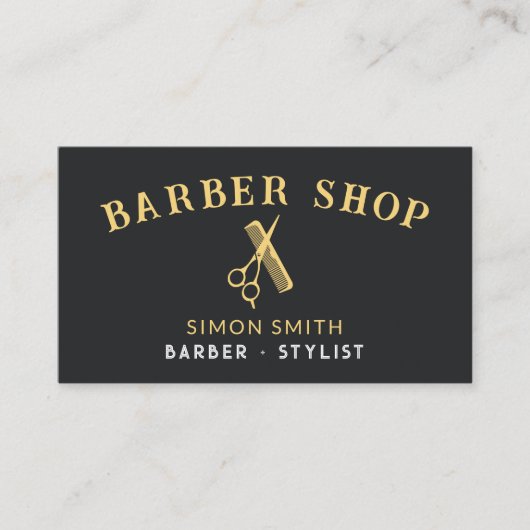 プロシンプル理容師金ゴールド効果 名刺 (正面)