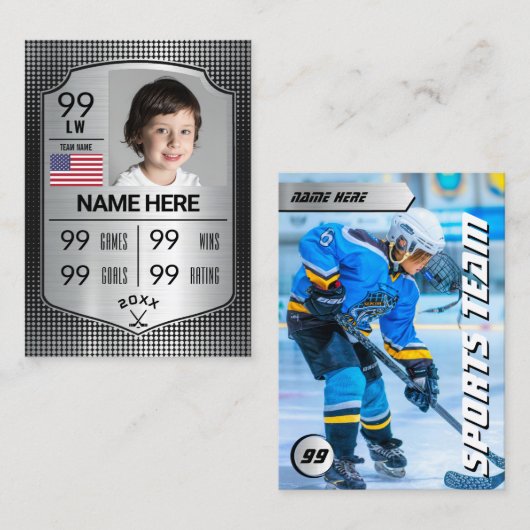 プロシールドホッケートレーディングカードホッケープレイヤーカード コーリングカード (正面/裏面)