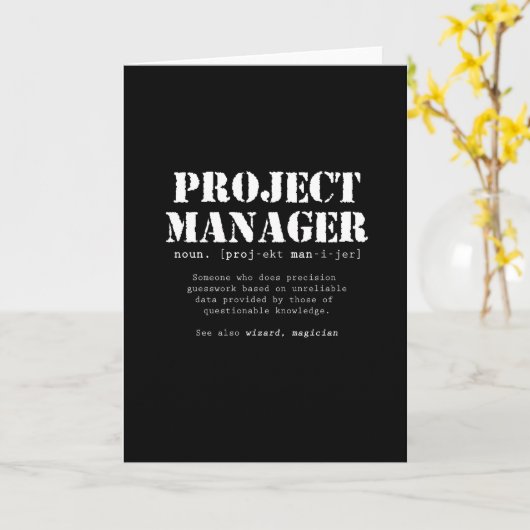 プロジおもしろいェクトマネージャ辞書定義 カード (黄色い花)