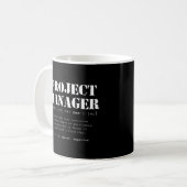 プロジェおもしろいクトマネージャのディクショナリ定義 コーヒーマグカップ (正面左)