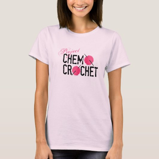 プロジェクトのChemoのかぎ針編みのロゴの女性のワイシャツ Tシャツ (正面)