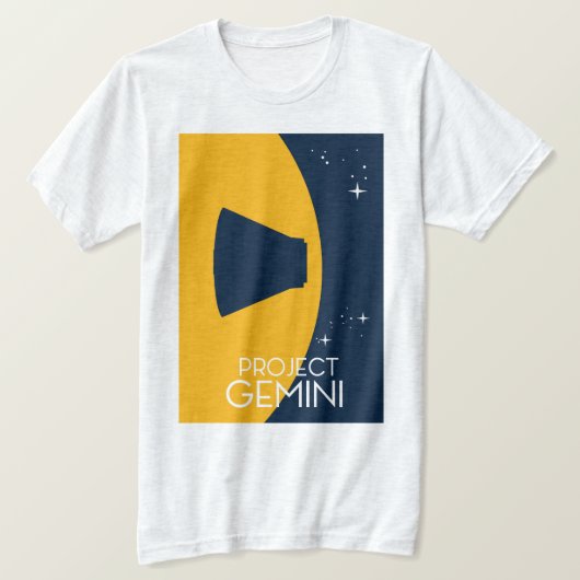 プロジェクトジェミニ宇宙アートイラストレーション Tシャツ (デザイン正面)