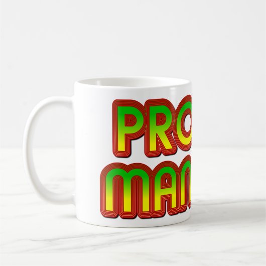 プロジェクトマネージャの緑から赤 コーヒーマグカップ (左)