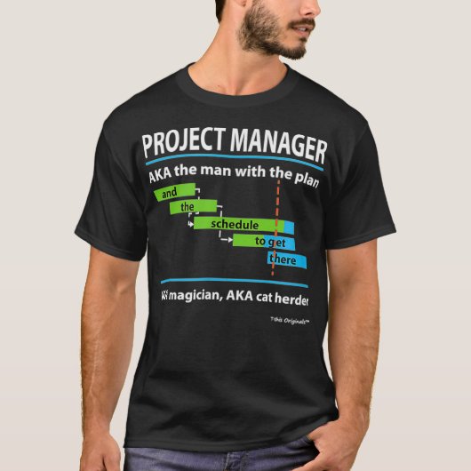 プロジェクトマネージャーMan with the Plan Magician Cat Tシャツ (正面)