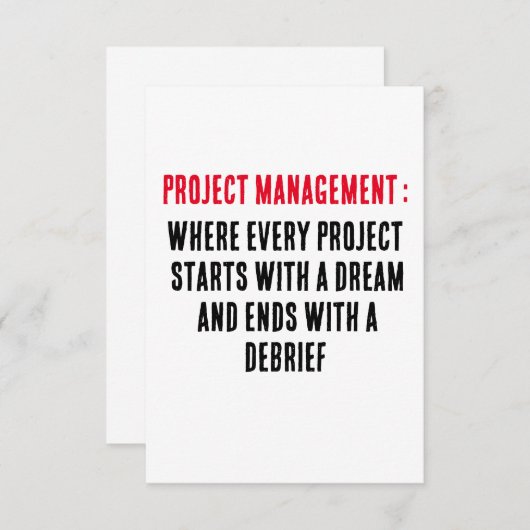 プロジェクト管理すべてのプロジェクトの開始場所 サンキューカード (正面/裏面)