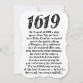 プロジェクト1619確立されたアメリカブラックの歴史 招待状 (正面)