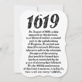 プロジェクト1619確立されたアメリカブラックの歴史 招待状