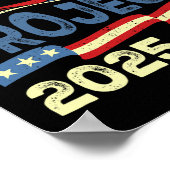 プロジェクト2025アンチトランプ米国国旗の政治的女性M ポスター (角)