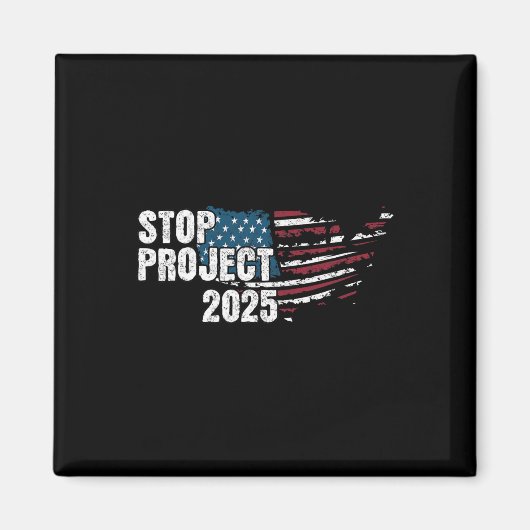 プロジェクト2025アンチトランプ米国国旗 マグネット (正面)