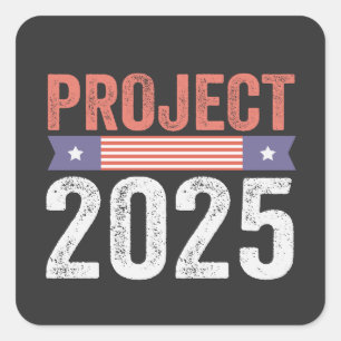 プロジェクト2025トランプ米国人パトリティックTシャツ スクエアシール
