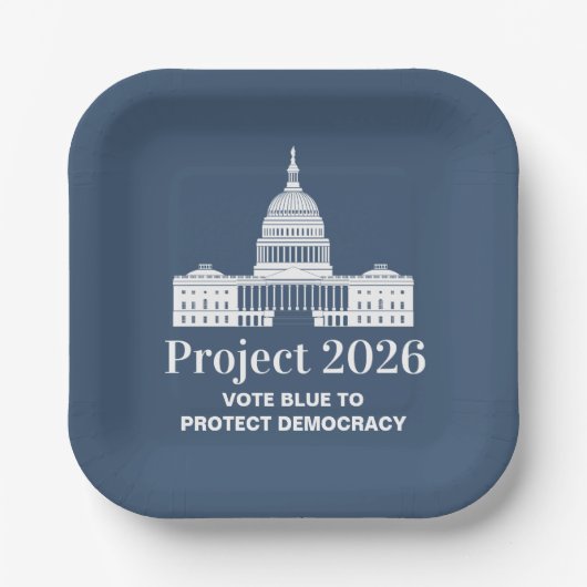 プロジェクト2026 民主主義に投票 ペーパープレート (正面)