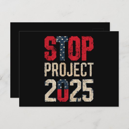 プロジェストップクト2025トランプバイデン氏ヴィンテージ ポストカード (正面/裏面)