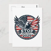 プロジェストップクト2025 – 投票ブルー – 民主主義を守る ポストカード (正面/裏面)