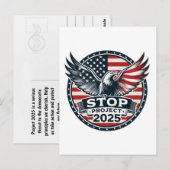 プロジェストップクト2025 – 投票ブルー – 民主主義を守る ポストカード (正面/裏面)