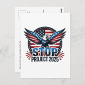 プロジェストップクト2025 – 投票ブルー – 民主主義を守る ポストカード (正面/裏面)