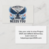 プロジェストップクト2025 – 民主主義の名刺を守る 名刺 (正面/裏面)