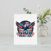 プロジェストップクト2025 – 民主主義を守る – 青に投票 箔シーズンポストカード (立ち正面)