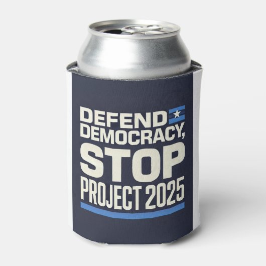 プロジェストップクト2025 – 民主主義を守る – 青に投票 缶クーラー (缶正面)