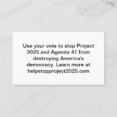 プロジストップェクト2025 – 青の投票 名刺 (裏面)