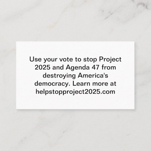 プロジストップェクト2025 – 青の投票 名刺 (裏面)