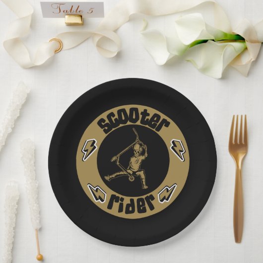 プロスクーター無料ライダートリック ペーパープレート (ウェディング)