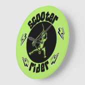 プロスクーター無料ライダートリック ラージ壁時計 (傾斜)