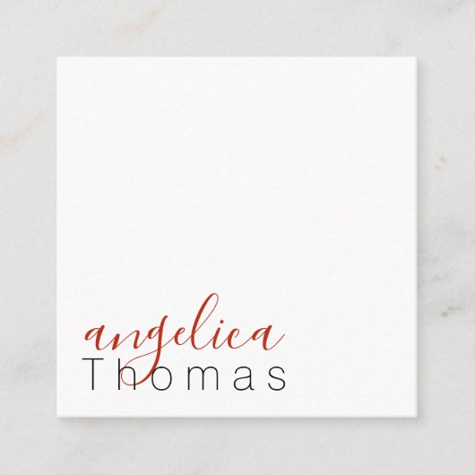 プロスタイリッシュの（赤） スクエア名刺 (正面)
