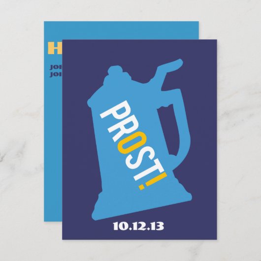 プロストトーストメンズ30th誕生日パーティの招待状 招待状 (正面/裏面)