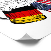 プロストビールドイツアメリカ国旗のオクトーバーフェスト ポスター (角)