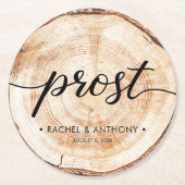 プロスト結婚ドイツの木目丸カスタム ラウンドペーパーコースター (正面)
