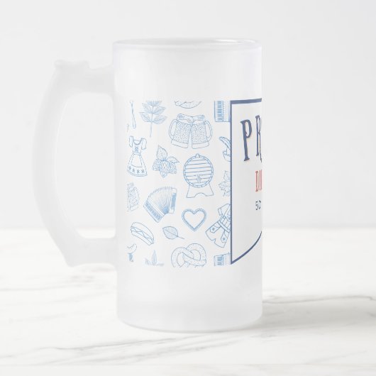 プロスト！ビールアンドウィナーシュニッツェルドイツ誕生日 フロストグラスビールジョッキ (左)