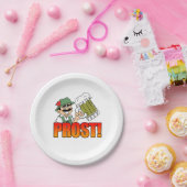 プロスト!レデルローセンの漫画を着たドイツおもしろい人男性 ペーパープレート (パーティー)