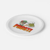 プロスト!レデルローセンの漫画を着たドイツおもしろい人男性 ペーパープレート (アングル)