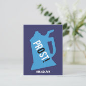 プロスト 80歳の誕生日パーティー招待状 青と黒 招待状 (スタンド正面)