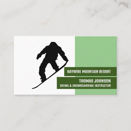 プロスノーボーダー、スキーヤー&スノーボーダーインストラクター 名刺 (正面)