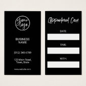 プロスペシャルブラックロゴ垂直アポイントメントカード (正面&裏面)