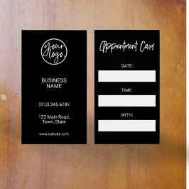 プロスペシャルブラックロゴ垂直アポイントメントカード