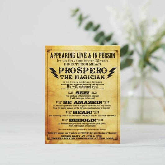 プロスペロウ！シェークスピアのマジシャン葉書 ポストカード (スタンド正面)